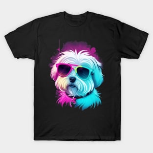 Cool Maltese Dog with Sunglasses T-Shirt